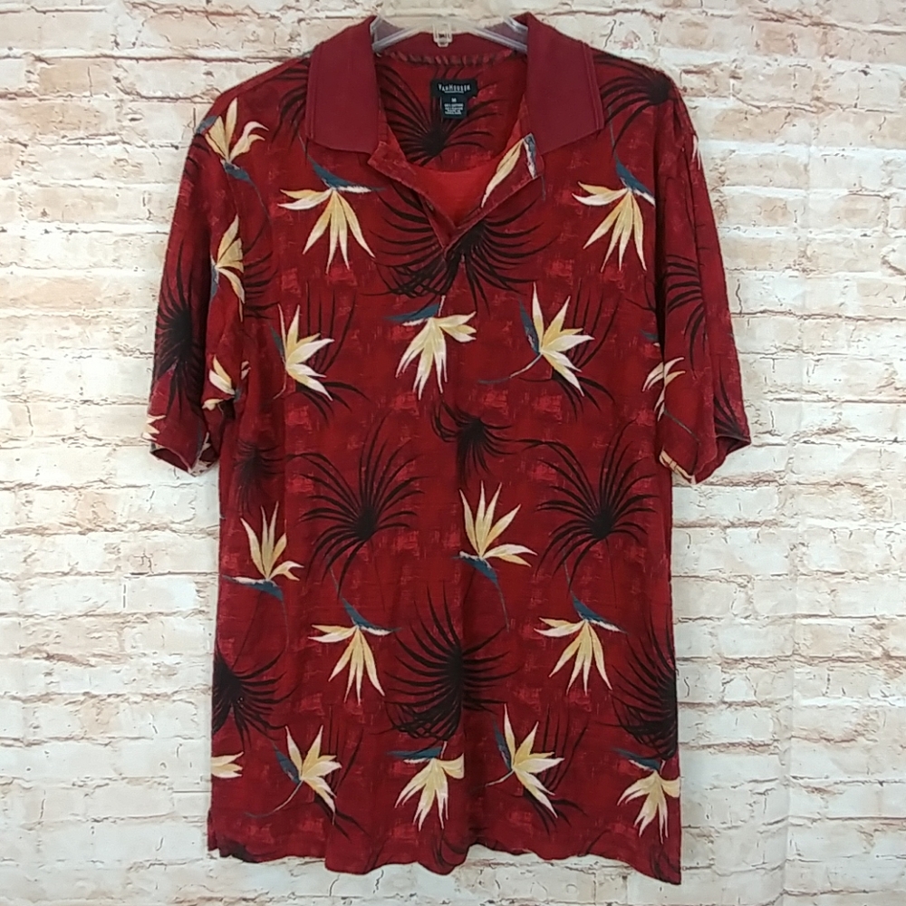 Van Heusen Hawaiian print Pullover Red Floral M